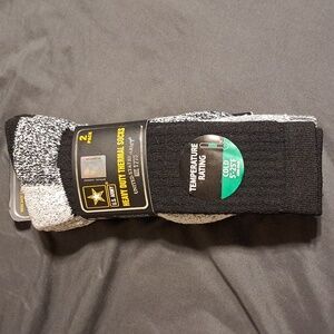 US Army Heavy DutyThermal Socks - 2pk - Grey/Black - Size 10-13